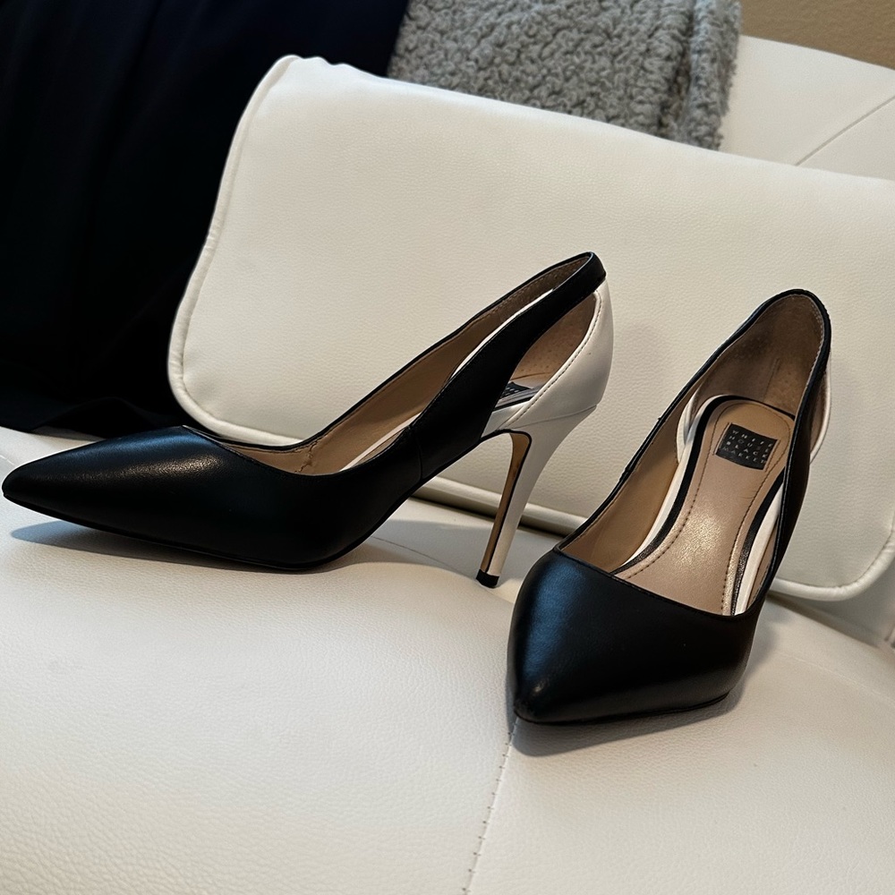 high heels black and white
